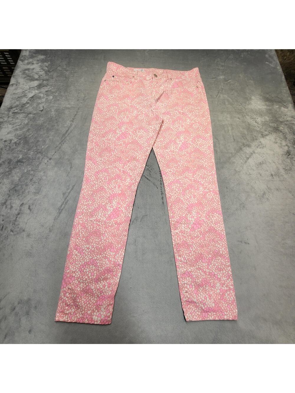 Gap 1969 Jeans Womens 29 Pink Jeggings Geometric Stretch Pockets Denim